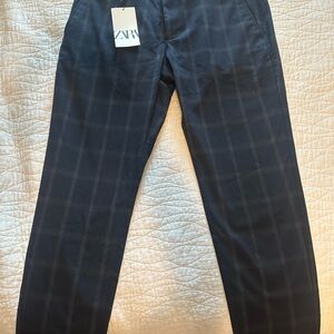 ZARA The Driver Pant – Navy Plaid – Size M (31)